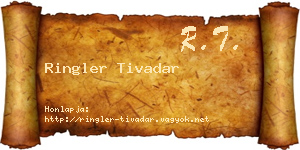 Ringler Tivadar névjegykártya